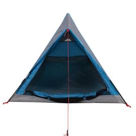 Cort de camping 2 persoane albastru 200x120x88/62 cm tafta 185t, 5 image