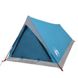 Cort de camping 2 persoane albastru 200x120x88/62 cm tafta 185t, 4 image