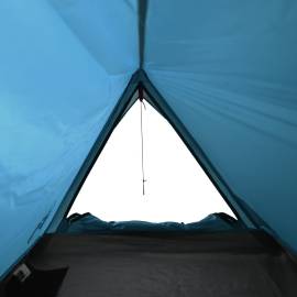 Cort de camping 2 persoane albastru 200x120x88/62 cm tafta 185t, 9 image