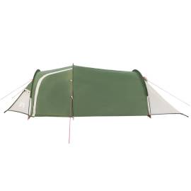 Cort de camping 3 persoane, verde, 370x185x116 cm, tafta 185t, 7 image