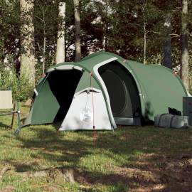 Cort de camping 3 persoane, verde, 370x185x116 cm, tafta 185t, 3 image