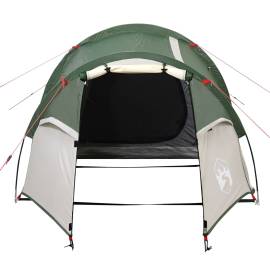 Cort de camping 3 persoane, verde, 370x185x116 cm, tafta 185t, 5 image