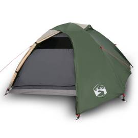 Cort de camping 4 persoane, verde, 267x272x145 cm, tafta 185t, 2 image