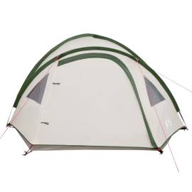 Cort de camping 4 persoane, verde, 300x250x132 cm, tafta 185t, 6 image
