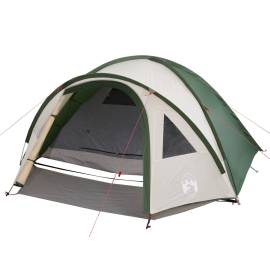 Cort de camping 4 persoane, verde, 300x250x132 cm, tafta 185t, 4 image