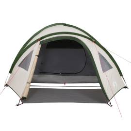 Cort de camping 4 persoane, verde, 300x250x132 cm, tafta 185t, 5 image