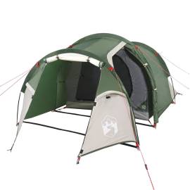 Cort de camping 4 persoane, verde, 360x140x105 cm, tafta 185t, 4 image
