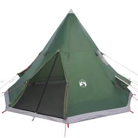 Cort de camping 4 persoane, verde, 367x367x259 cm, tafta 185t, 4 image