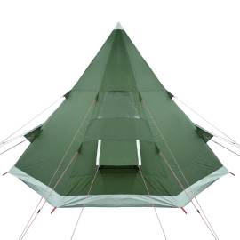 Cort de camping 4 persoane, verde, 367x367x259 cm, tafta 185t, 8 image