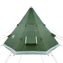 Cort de camping 4 persoane, verde, 367x367x259 cm, tafta 185t, 7 image