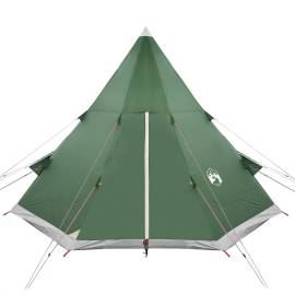 Cort de camping 4 persoane, verde, 367x367x259 cm, tafta 185t, 6 image