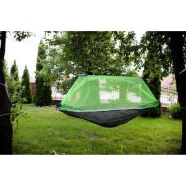 Hamac de Camping Dublu (2 persoane), 200 x 100 cm + Plasa de tantari, culoare Verde, 4 image
