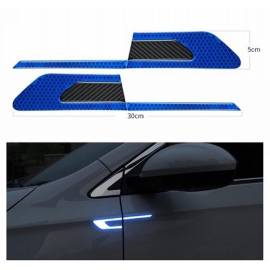 Set 2 stickere reflectorizante BUMERANG cu insertie Carbon 5D, culoare Albastra, 2 image