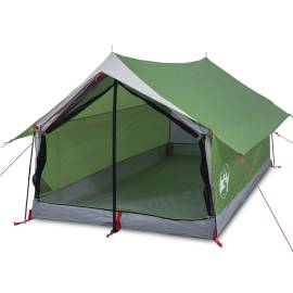 Cort de camping 2 persoane, verde, 193x122x96 cm, tafta 185t, 2 image