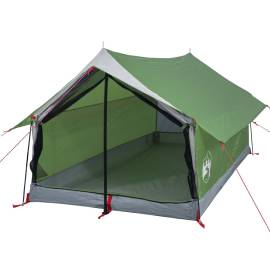 Cort de camping 2 persoane, verde, 193x122x96 cm, tafta 185t, 4 image