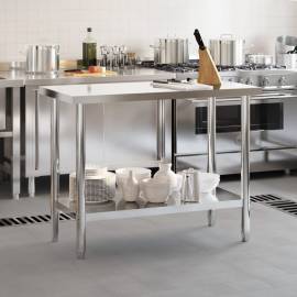 Masă de lucru pentru bucătărie, 110x55x85 cm, oțel inoxidabil, 3 image