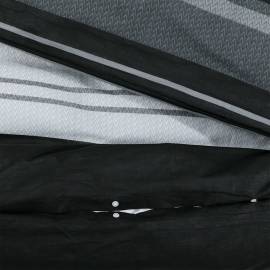 Set cu husă de pilotă, negru și alb, 200x200 cm, bumbac, 4 image