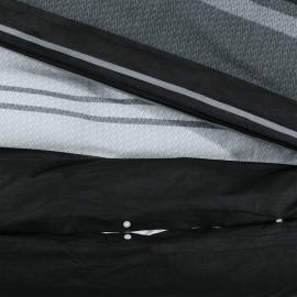 Set cu husă de pilotă, negru și alb, 225x220 cm, bumbac, 4 image