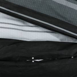Set cu husă de pilotă, negru și alb, 260x220 cm, bumbac, 4 image