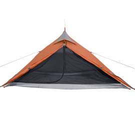 Cort camping 1 persoane gri/portocaliu 255x153x130cm tafta 185t, 6 image