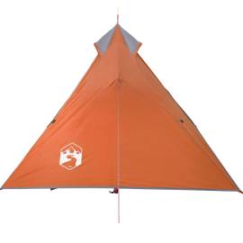 Cort camping 1 persoane gri/portocaliu 255x153x130cm tafta 185t, 7 image