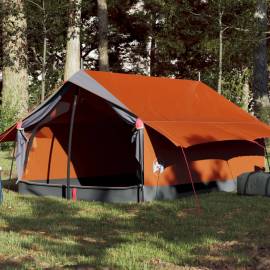 Cort camping 2 pers. gri/portocaliu 193x122x96 cm tafta 185t