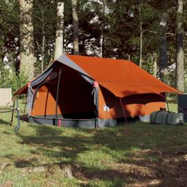 Cort camping 2 pers. gri/portocaliu 193x122x96 cm tafta 185t, 3 image