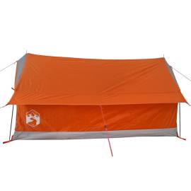 Cort camping 2 pers. gri/portocaliu 193x122x96 cm tafta 185t, 8 image
