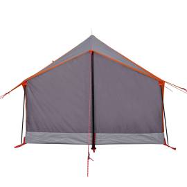 Cort camping 2 pers. gri/portocaliu 193x122x96 cm tafta 185t, 9 image