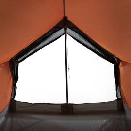 Cort camping 2 pers. gri/portocaliu 193x122x96 cm tafta 185t, 10 image