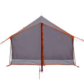 Cort camping 2 pers. gri/portocaliu 193x122x96 cm tafta 185t, 7 image