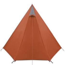 Cort camping 3 persoane gri/portocaliu 465x220x170cm tafta 185t, 9 image