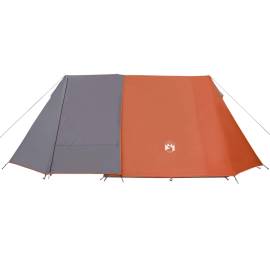 Cort camping 3 persoane gri/portocaliu 465x220x170cm tafta 185t, 6 image
