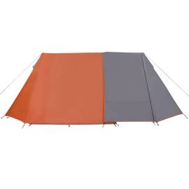 Cort camping 3 persoane gri/portocaliu 465x220x170cm tafta 185t, 8 image