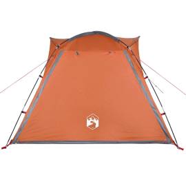 Cort camping 4 persoane gri/portocaliu 240x221x160cm tafta 185t, 7 image