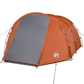 Cort camping 4 persoane gri/portocaliu 420x260x153cm tafta 185t, 5 image