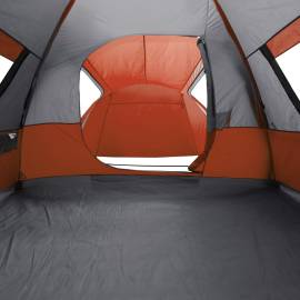 Cort camping 6 persoane gri/portocaliu 466x342x200cm tafta 185t, 10 image