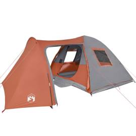 Cort camping 6 persoane gri/portocaliu 466x342x200cm tafta 185t, 4 image
