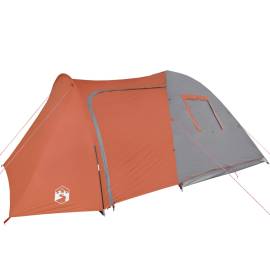 Cort camping 6 persoane gri/portocaliu 466x342x200cm tafta 185t, 5 image