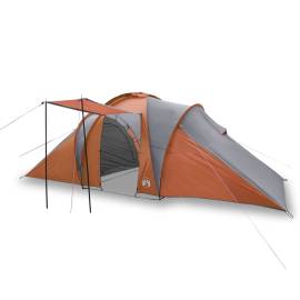 Cort camping 6 persoane gri/portocaliu 576x238x193cm tafta 185t, 2 image