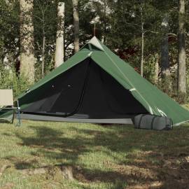 Cort de camping 1 persoane, verde, 255x153x130 cm, tafta 185t, 3 image