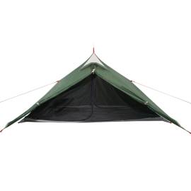 Cort de camping 1 persoane, verde, 255x153x130 cm, tafta 185t, 6 image