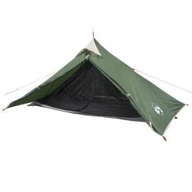 Cort de camping 1 persoane, verde, 255x153x130 cm, tafta 185t, 4 image