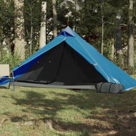 Cort de camping 1 persoane albastru, 255x153x130 cm, tafta 185t, 3 image