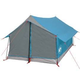 Cort de camping 2 persoane albastru 193x122x96 cm tafta 185t, 6 image