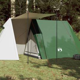 Cort de camping 3 persoane, verde, 465x220x170 cm, tafta 185t