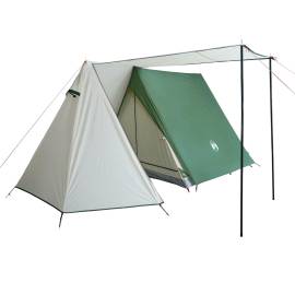 Cort de camping 3 persoane, verde, 465x220x170 cm, tafta 185t, 4 image