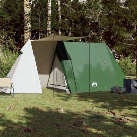 Cort de camping 3 persoane, verde, 465x220x170 cm, tafta 185t, 3 image
