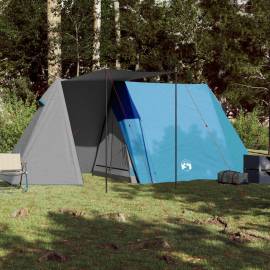 Cort de camping 3 persoane albastru, 465x220x170 cm, tafta 185t, 3 image