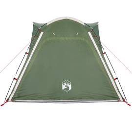 Cort de camping 4 persoane, verde, 240x221x160 cm, tafta 185t, 7 image